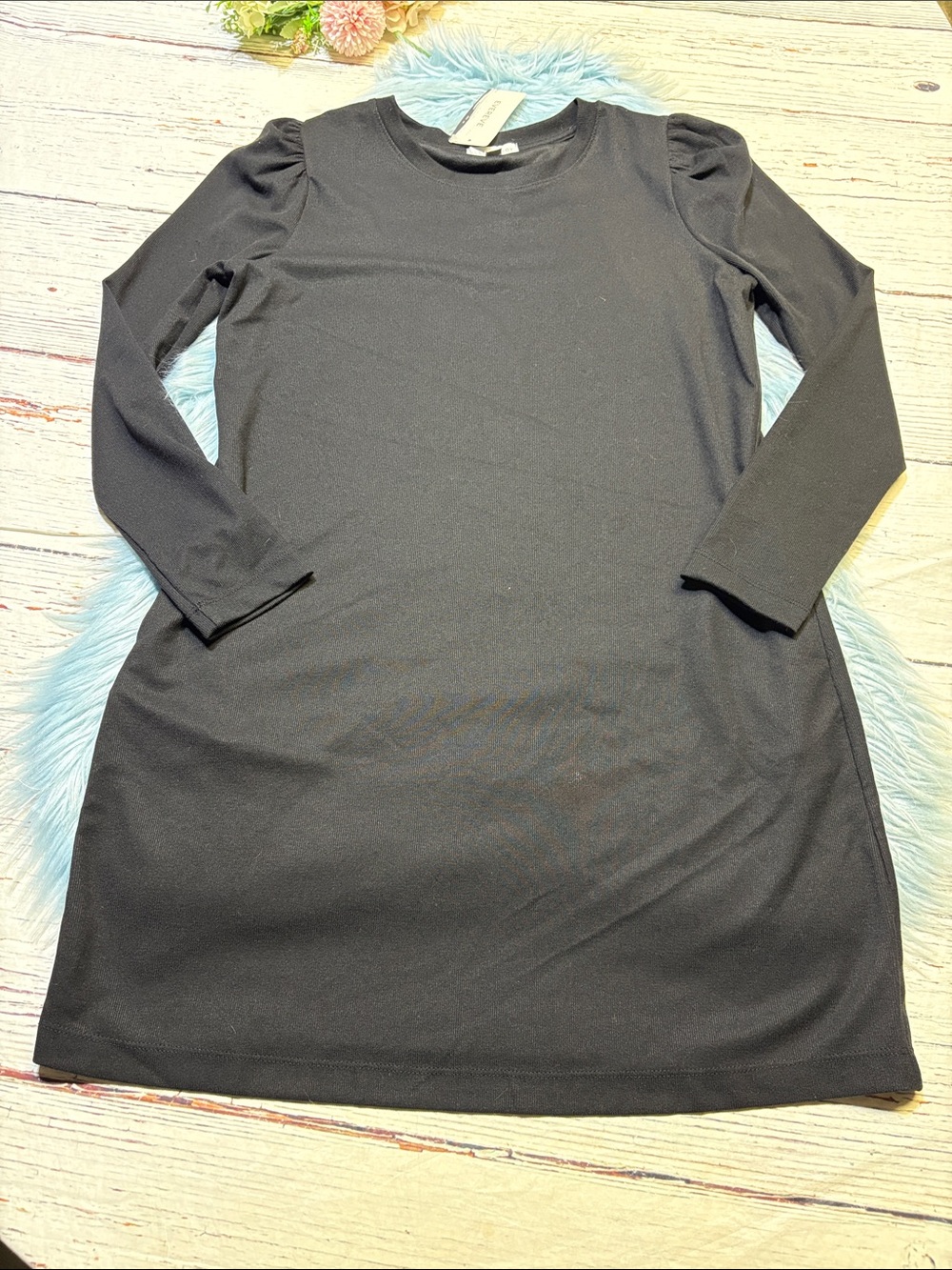 NWT Evereve Allison Joy Beckley Black Puff Long Sleeve Dress sz M